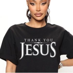 NWT Women’s Graphic Design Thank You Jesus Short-Sleeved T-shirt Size XXL
